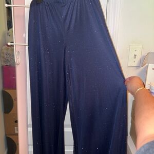 Women’s Navy Sparkle Wide Leg Pants